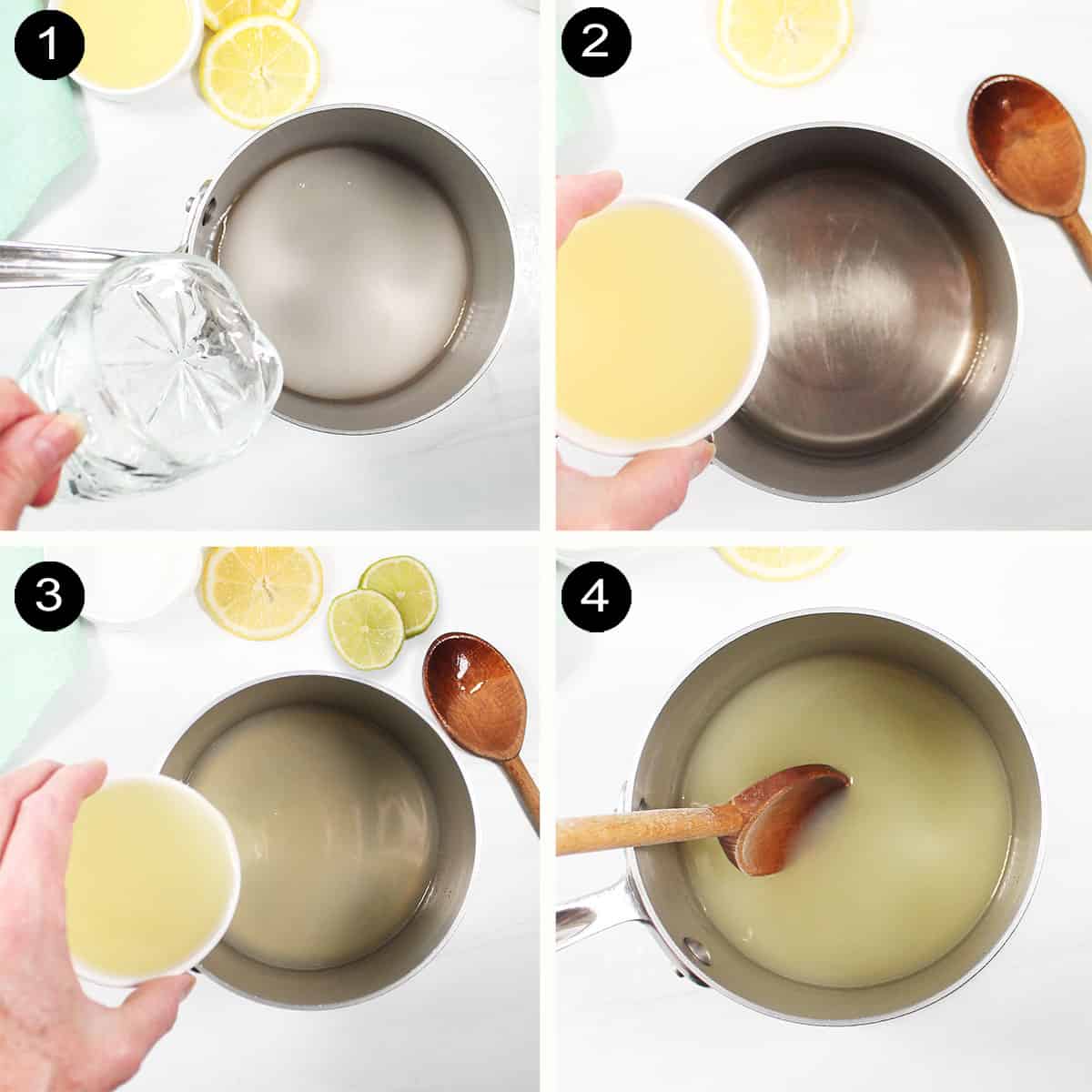 Easy steps to make homemade sweet and sour mix.
