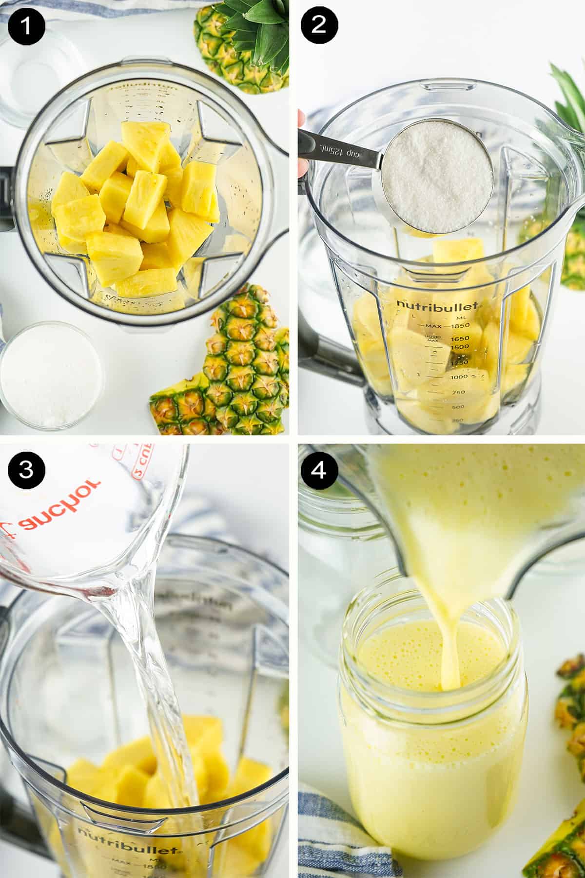 How to make agua de pina.