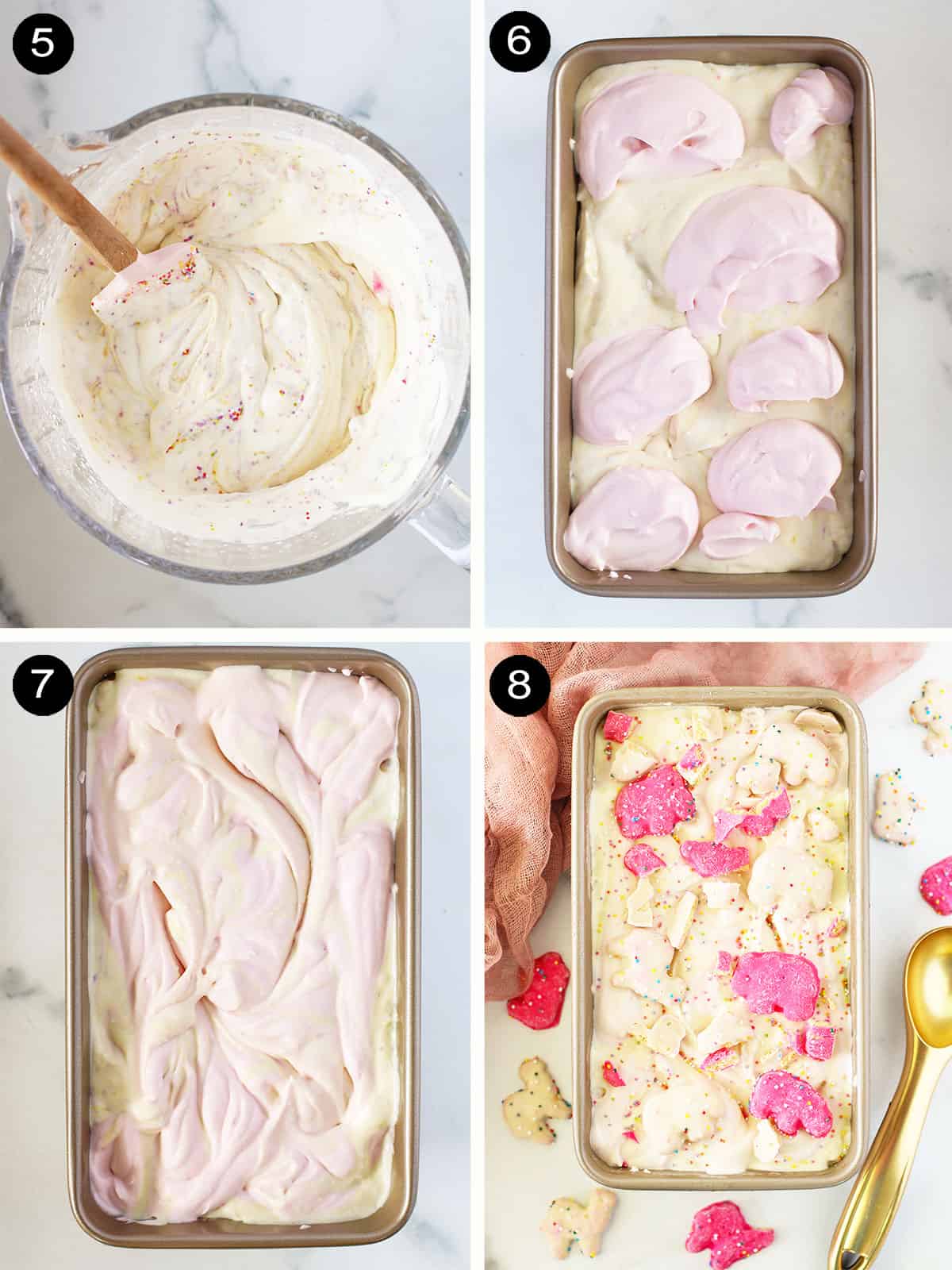 Finishing steps for freezing ice cream.
