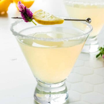 Lemon Drop Martini with lemon garnish.
