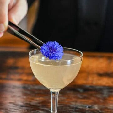 Vesper cocktail on wood.