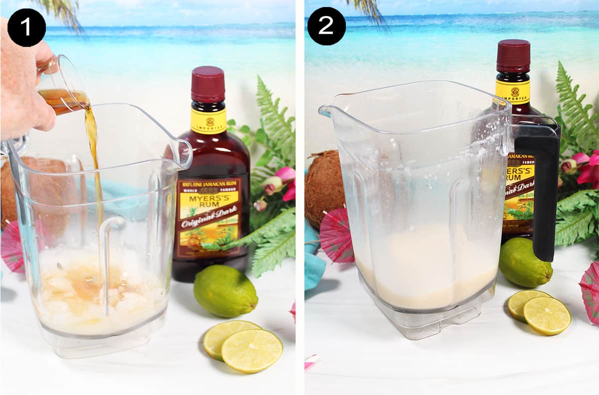 Steps for making daiquiri.