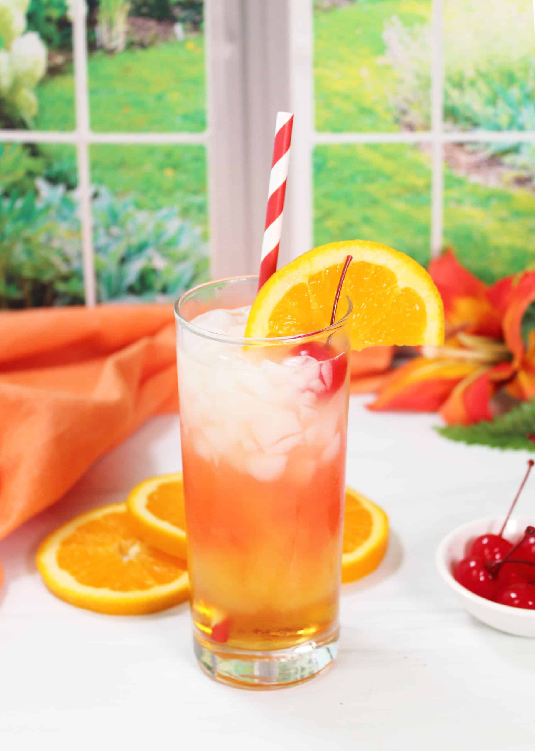 Italian Sunset drink showing layers.