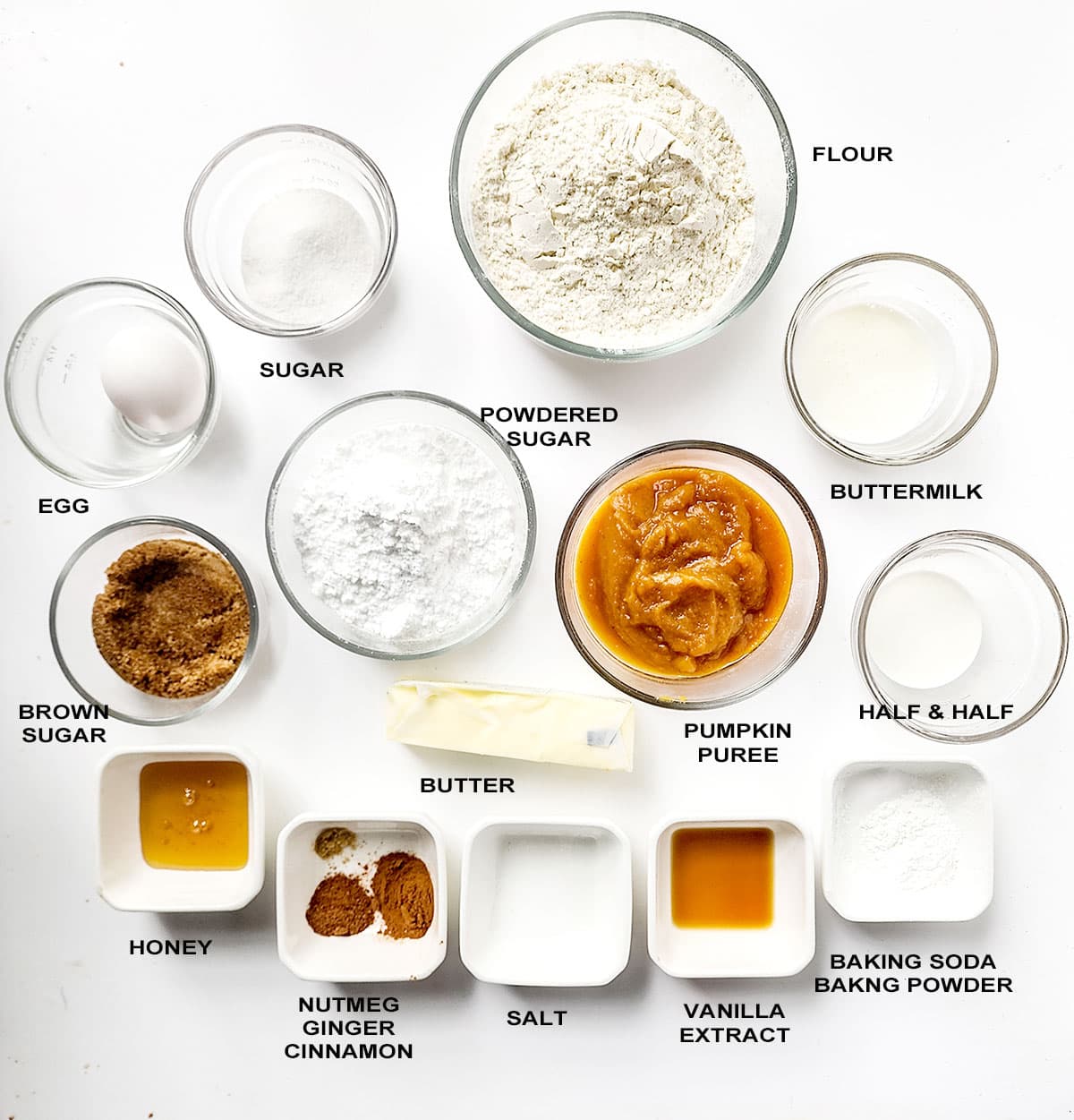 Pumpkin scone recipe ingredients.