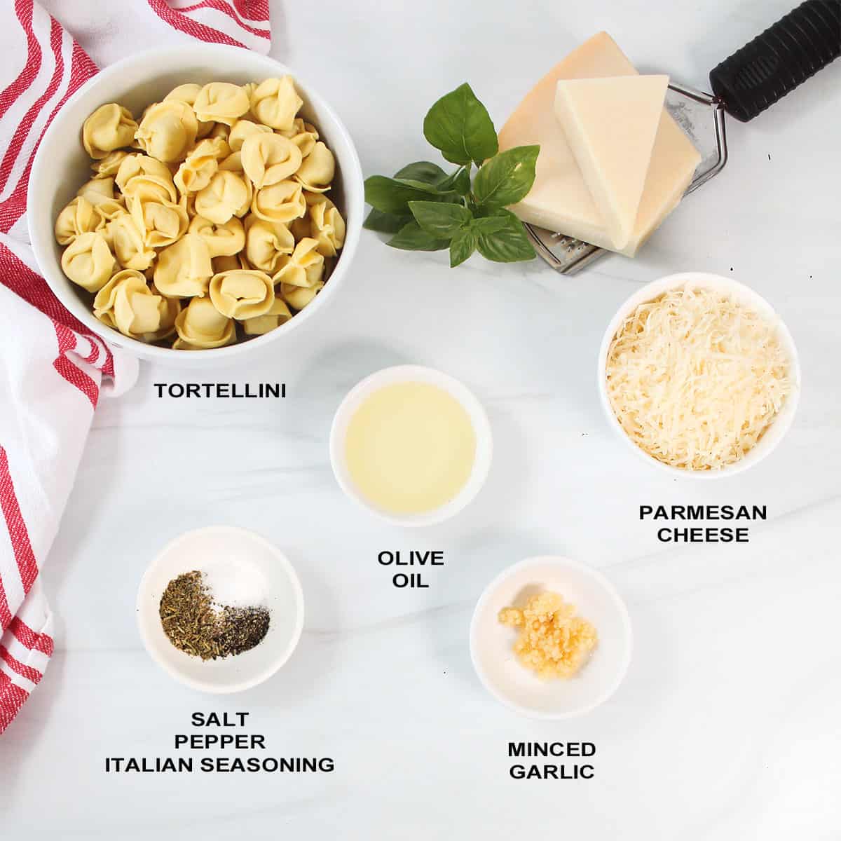 Fried tortellini ingredients for air fryer.