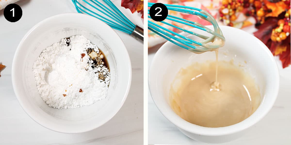 Prep steps for maple frosting.