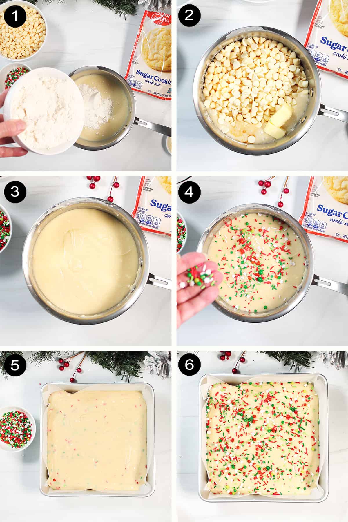 Steps to make fudge with sugar cookie mix.