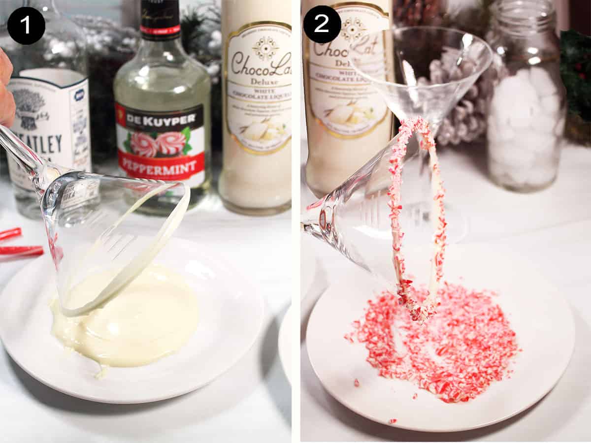 How to make white chocolate candy cane rim.