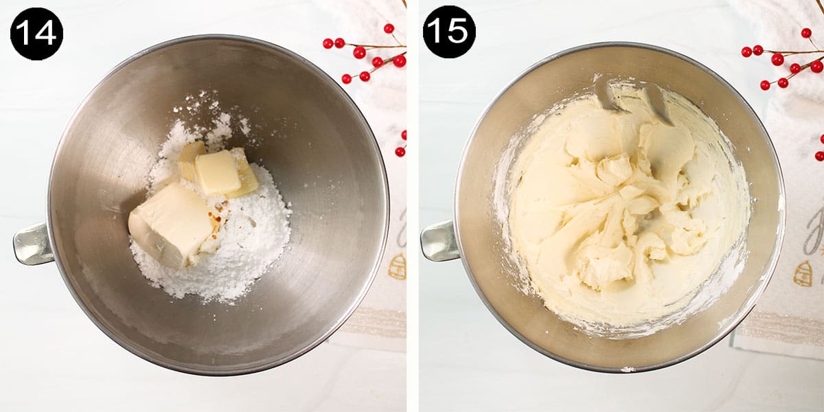 Steps to make cream cheese frosting.