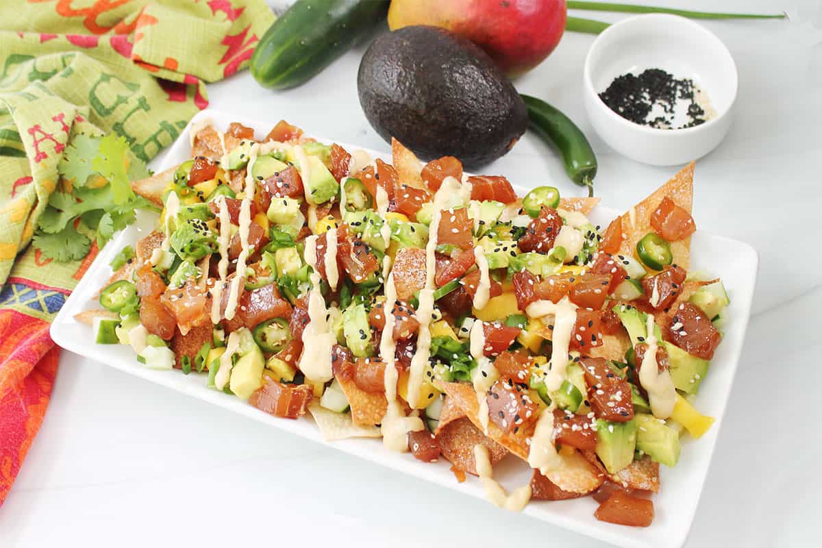 Drizzle with wasabi mayo and ready to serve.