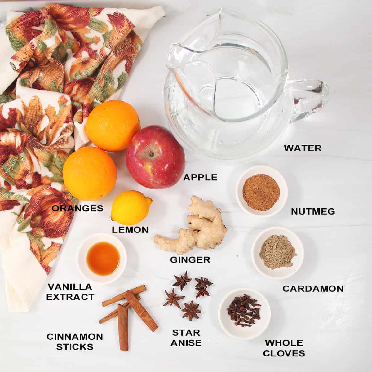 Ingredients for simmer pot for fall.