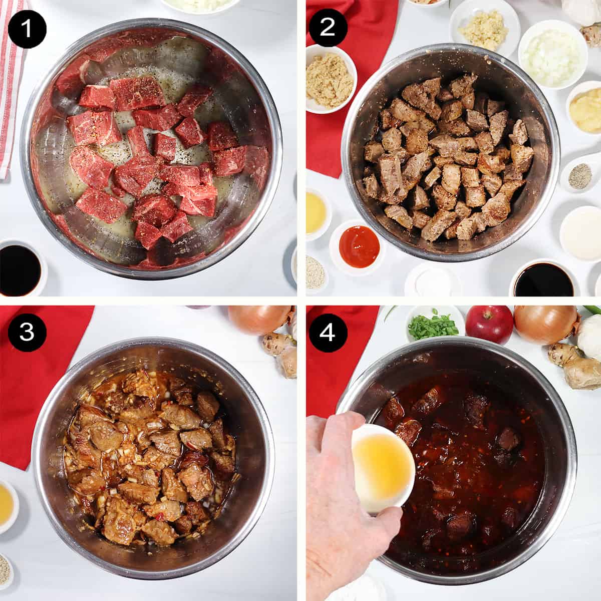 Instant Pot Korean Beef recipe steps.