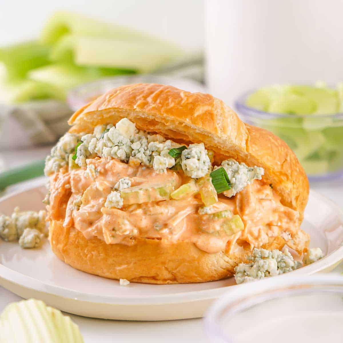 Buffalo Chicken Salad on croissant.