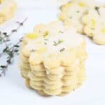 Stacked lemon thyme cookies.